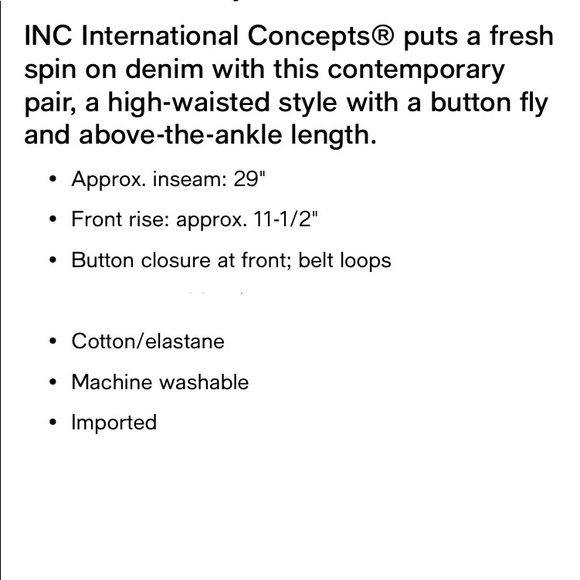 INC High-Rise Straight Leg Jeans - Picture 8 of 11